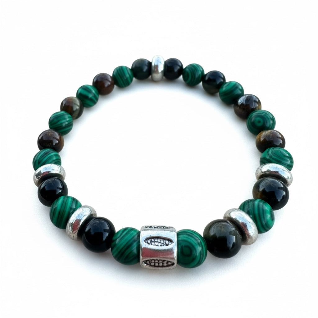 Pulsera de Malaquita y Ojo de Tigre – Energía, Equilibrio y Protección