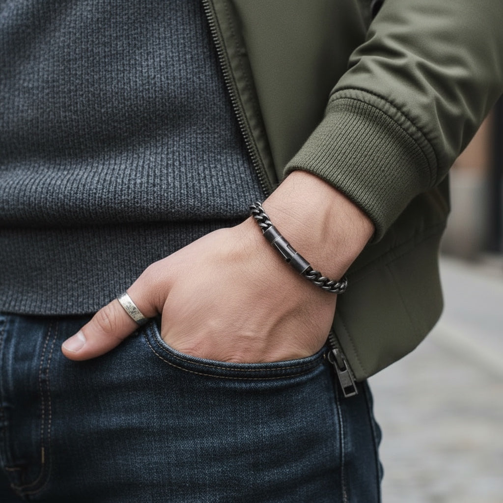 Pulsera de Acero Inoxidable de Eslabones 6 mm – Estilo Actual y Elegancia Atemporal