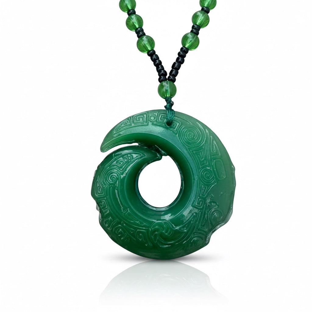 Collar de Obsidiana Maorí – Amuleto Artesanal de Buena Suerte y Protección (Copia)