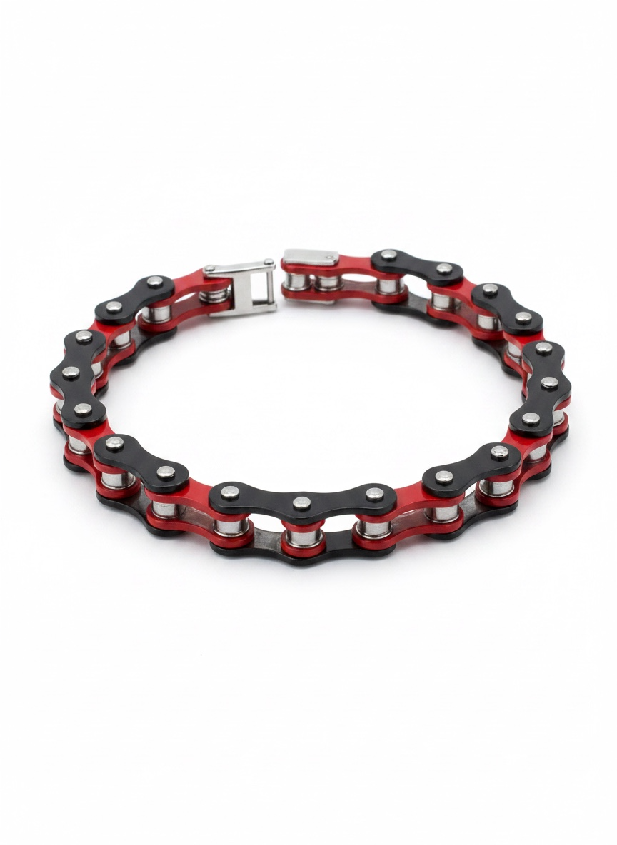 Pulsera estilo cadena de moto en acero robusto – 12 mm