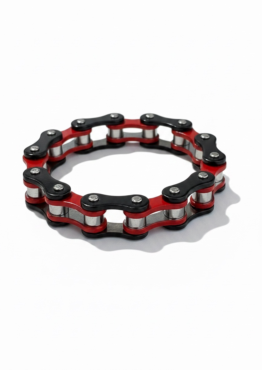 Pulsera estilo cadena de moto en acero robusto – 12 mm