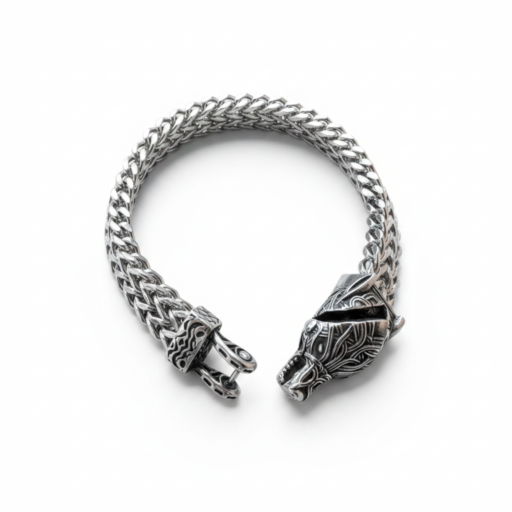 Pulsera Vikinga de Acero Inoxidable – Dragón Nórdico