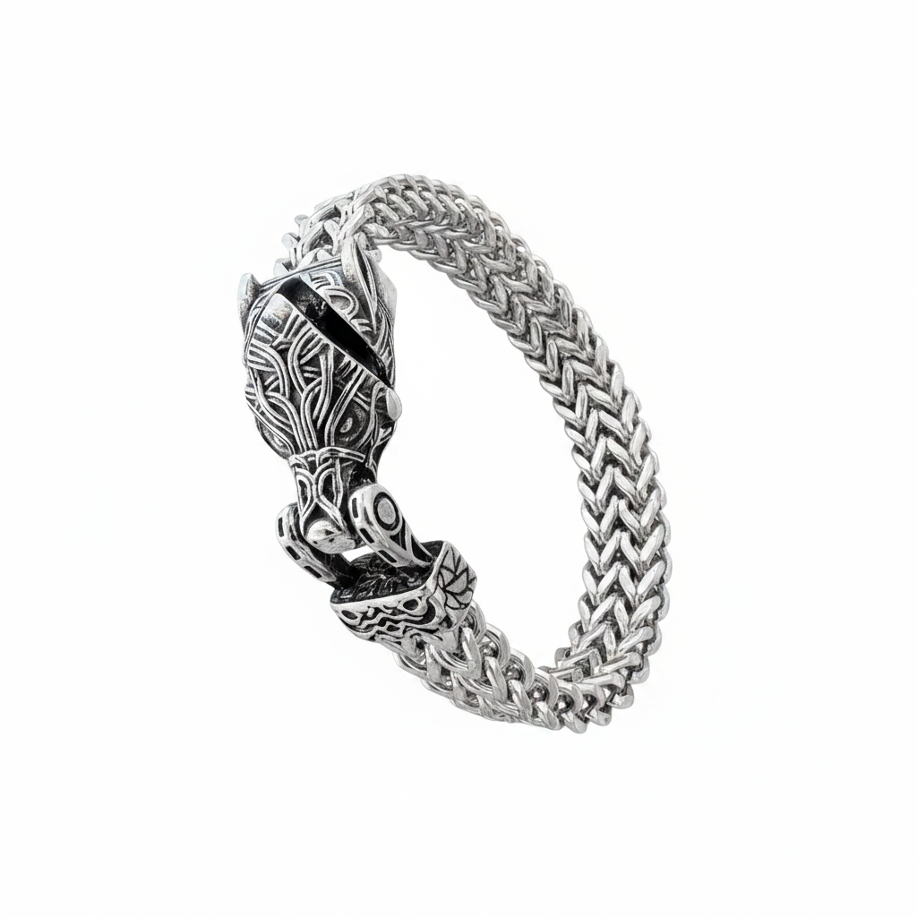 Pulsera Vikinga de Acero Inoxidable – Dragón Nórdico