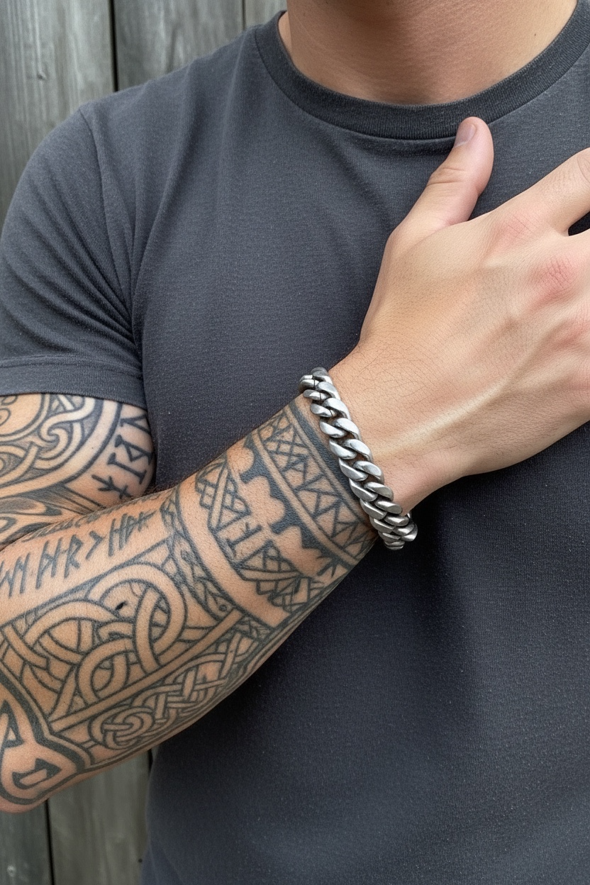 Pulsera Vikinga de Acero Inoxidable – Fuerza, Estilo y Tradición Nórdica