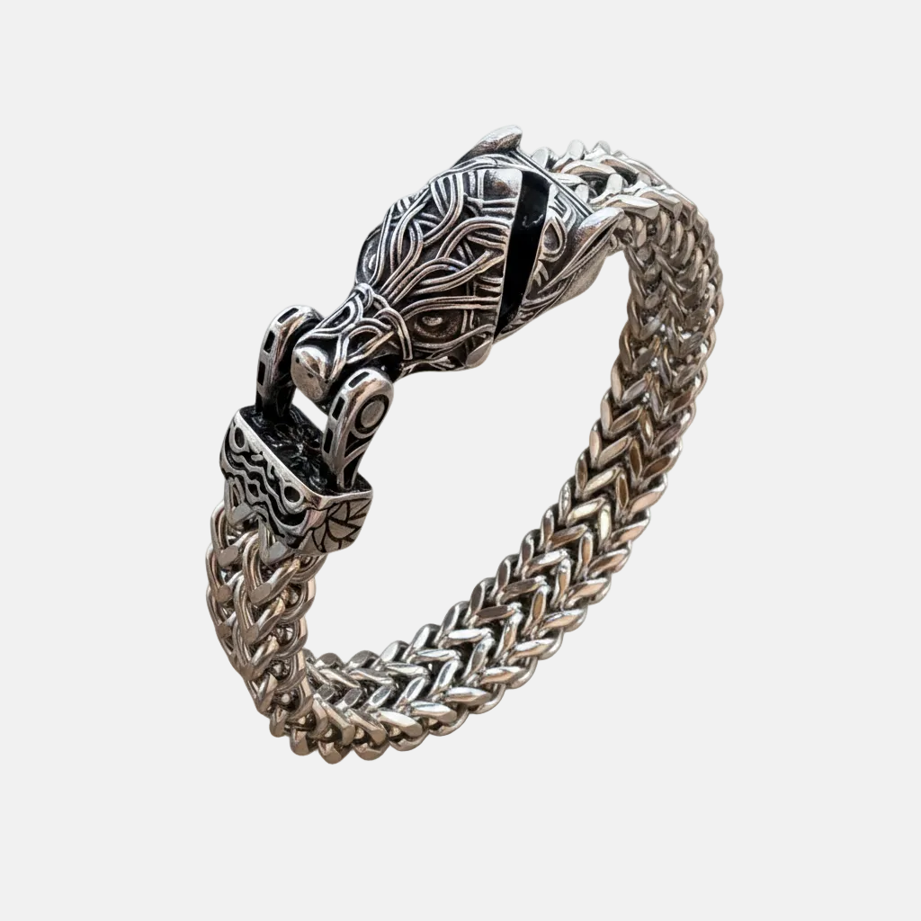 Pulsera Vikinga de Acero Inoxidable – Dragón Nórdico