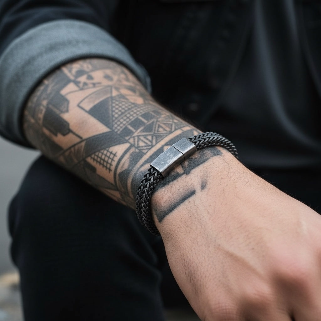 Pulsera de Acero Color Envejecido – Estilo Urbano y Moderno