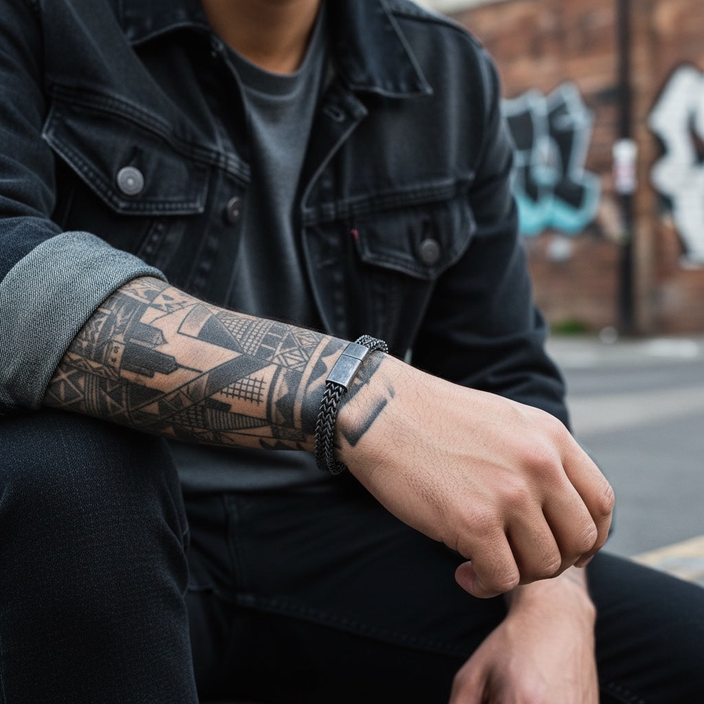 Pulsera de Acero Color Envejecido – Estilo Urbano y Moderno