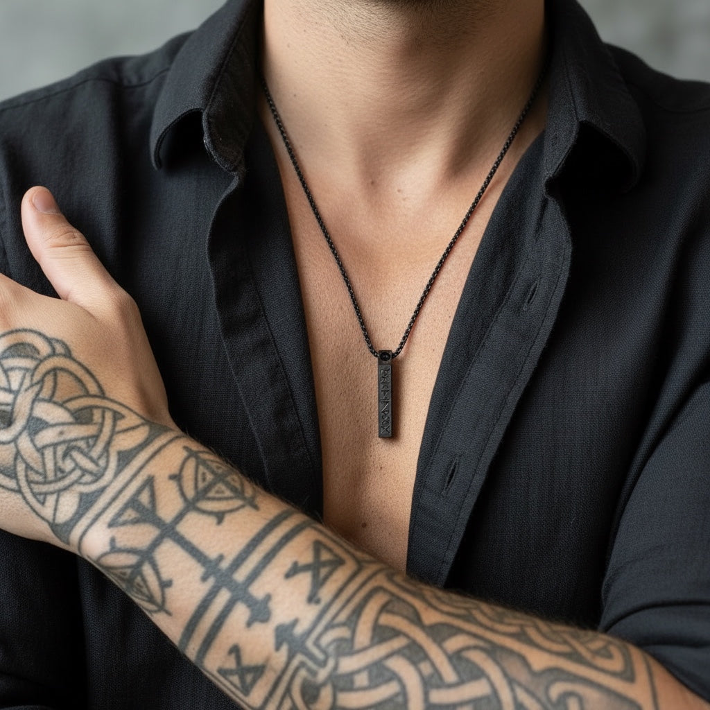 Collar de Acero Inspirado en la Cultura Nórdica