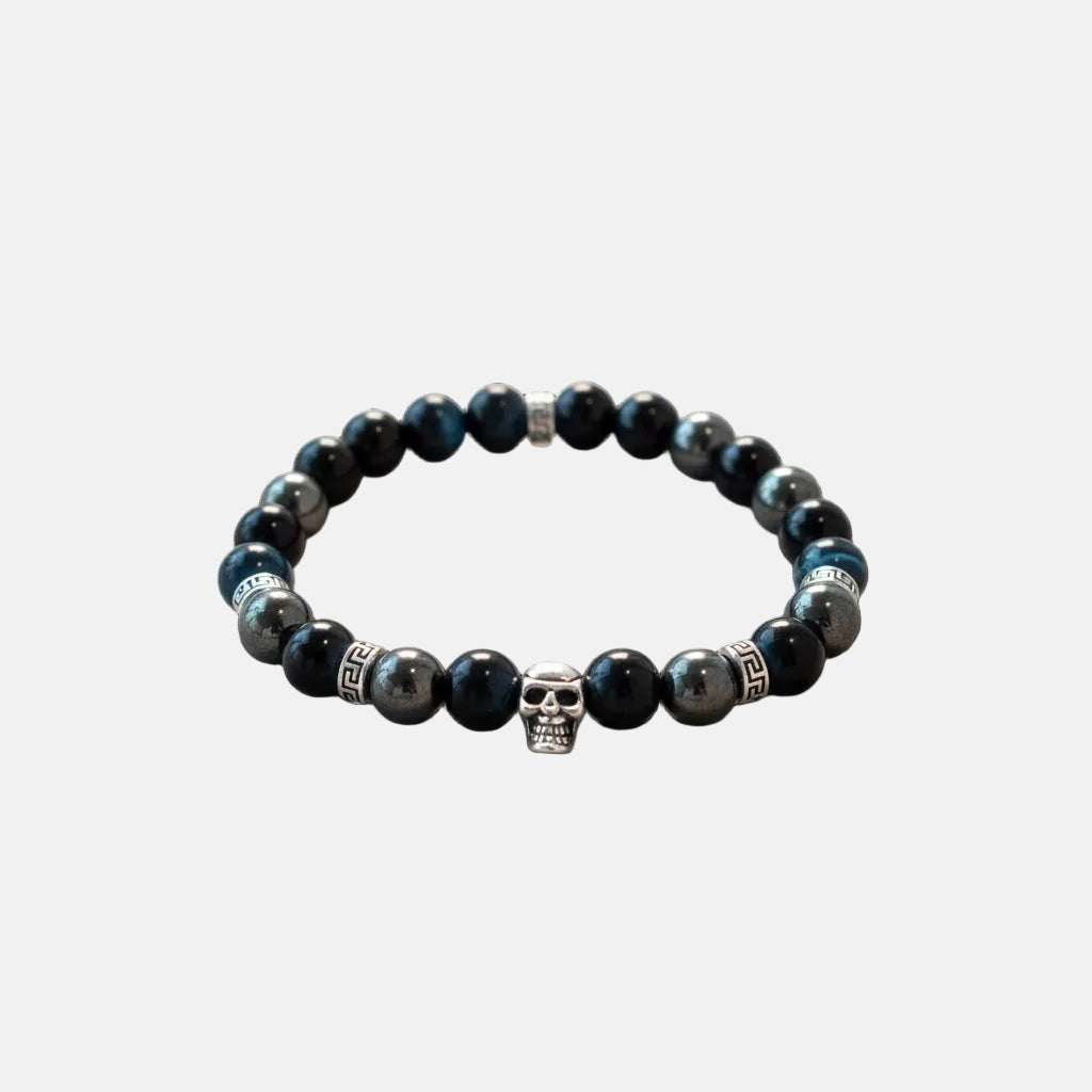 Pulsera de Acero Inspirada en Piedras Energéticas: Obsidiana y Ónix