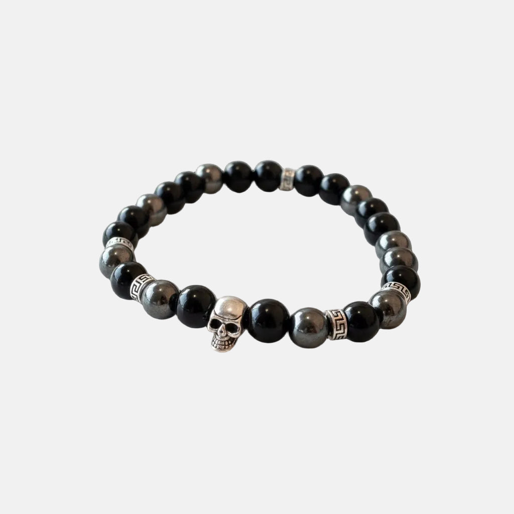 Pulsera de Acero Inspirada en Piedras Energéticas: Obsidiana y Ónix