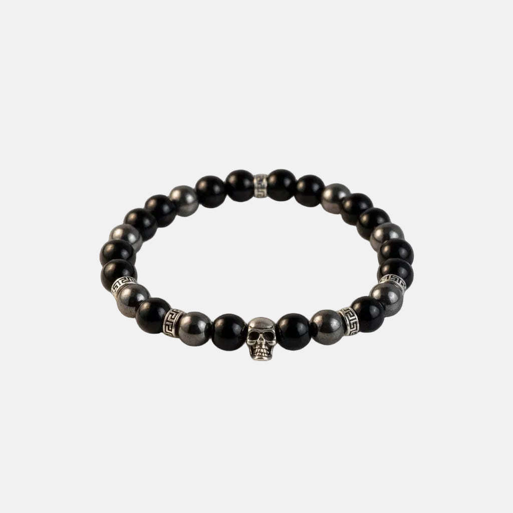 Pulsera de Acero Inspirada en Piedras Energéticas: Obsidiana y Ónix