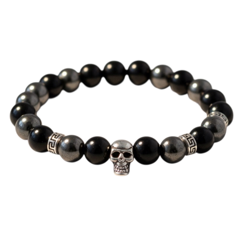 Pulsera de Acero Inspirada en Piedras Energéticas: Obsidiana y Ónix