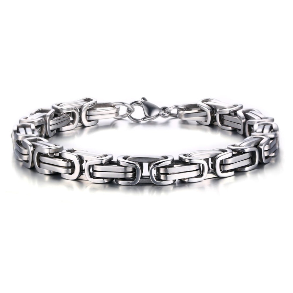 Pulsera Moderna y Elegante de Acero de Titanio – Diseño Bicolor