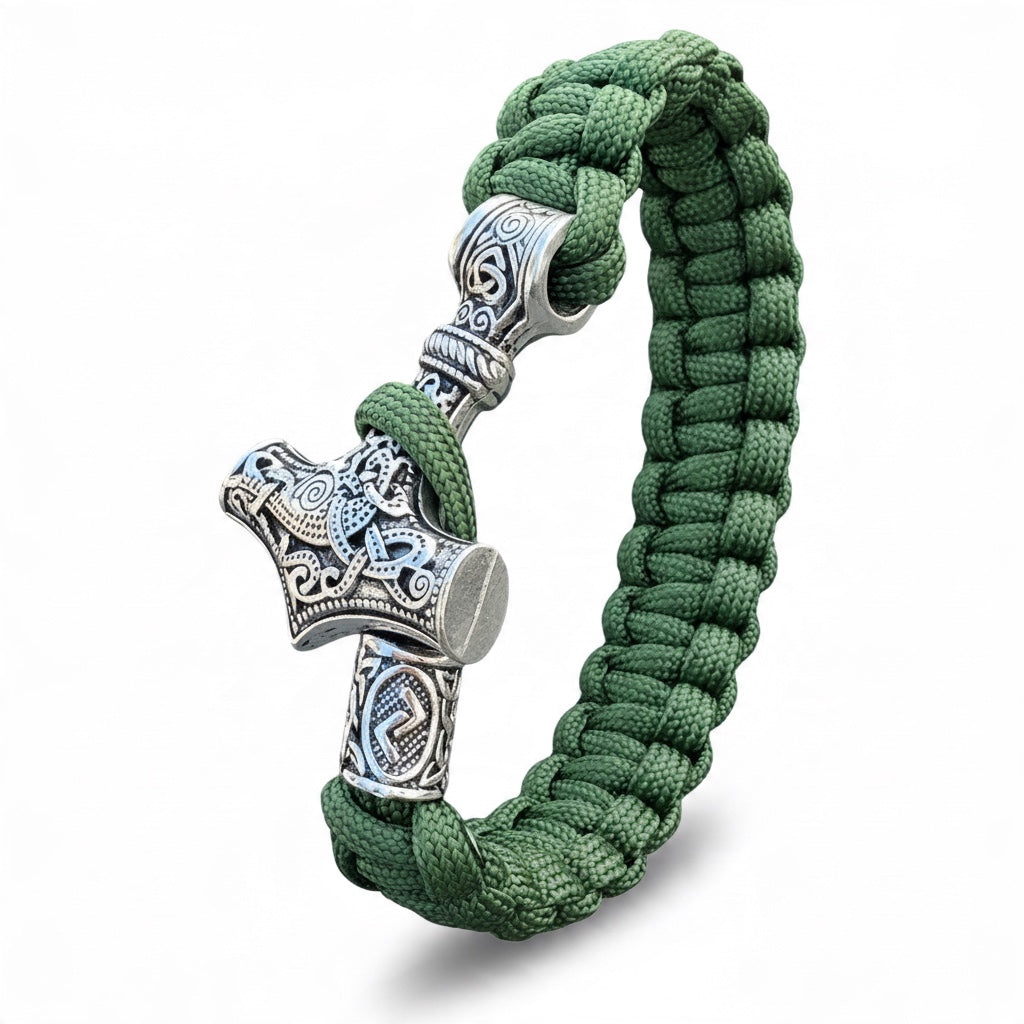 Pulsera Mjölnir de Estilo Vikingo | Amuleto de Poder y Valentía (Copia)