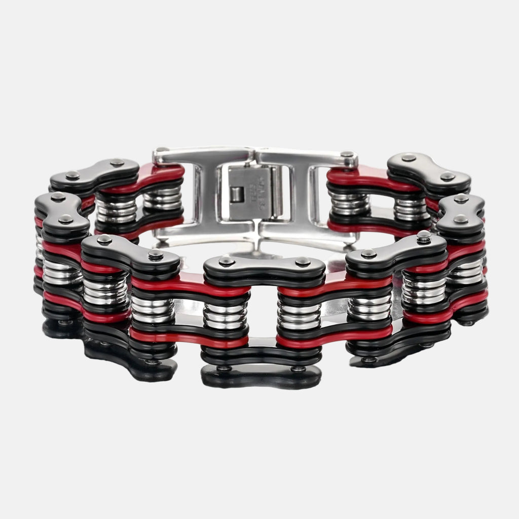 Pulsera estilo cadena de moto en acero robusto – 15 mm