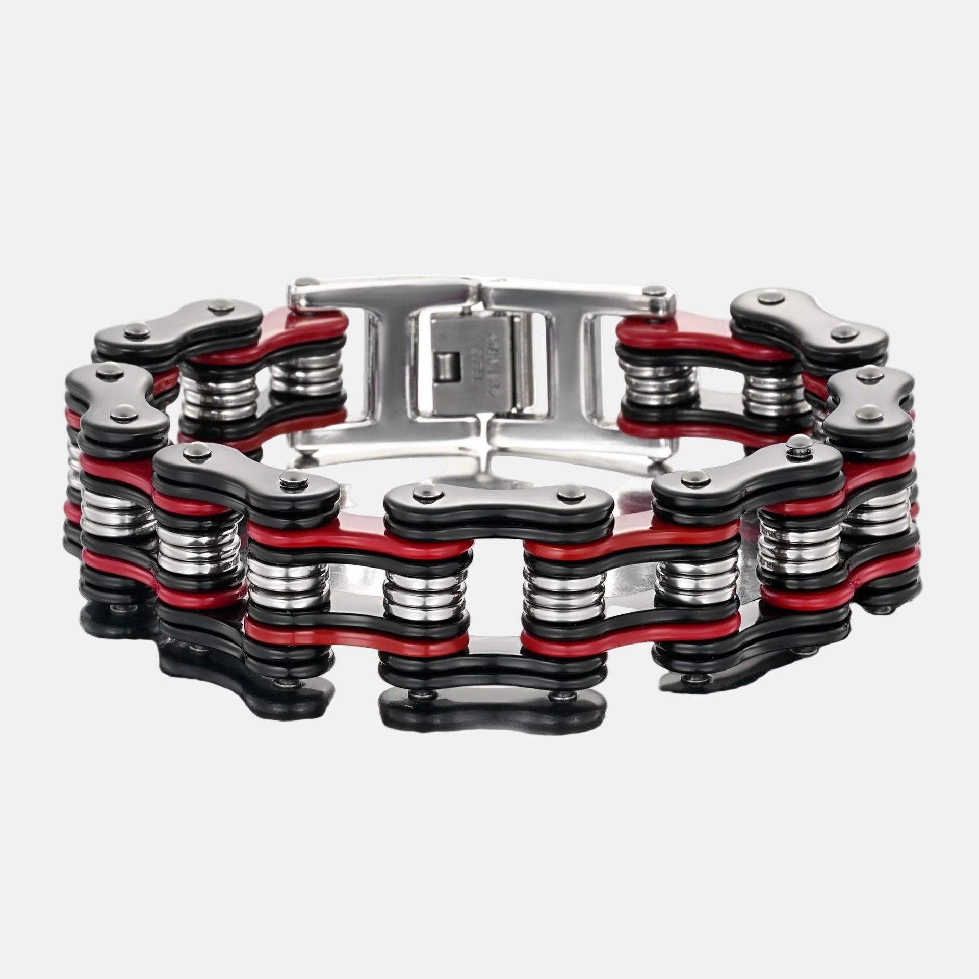 Pulsera estilo cadena de moto en acero robusto – 15 mm