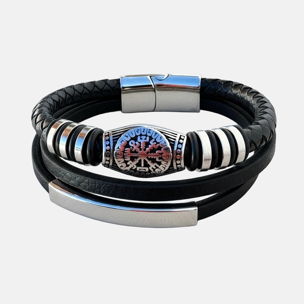 Pulsera con Brújula  Vegvísiry Runas Antiguas