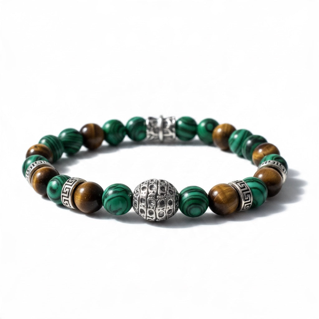 Pulsera de Malaquita y Ojo de Tigre – Energía, Equilibrio y Protección