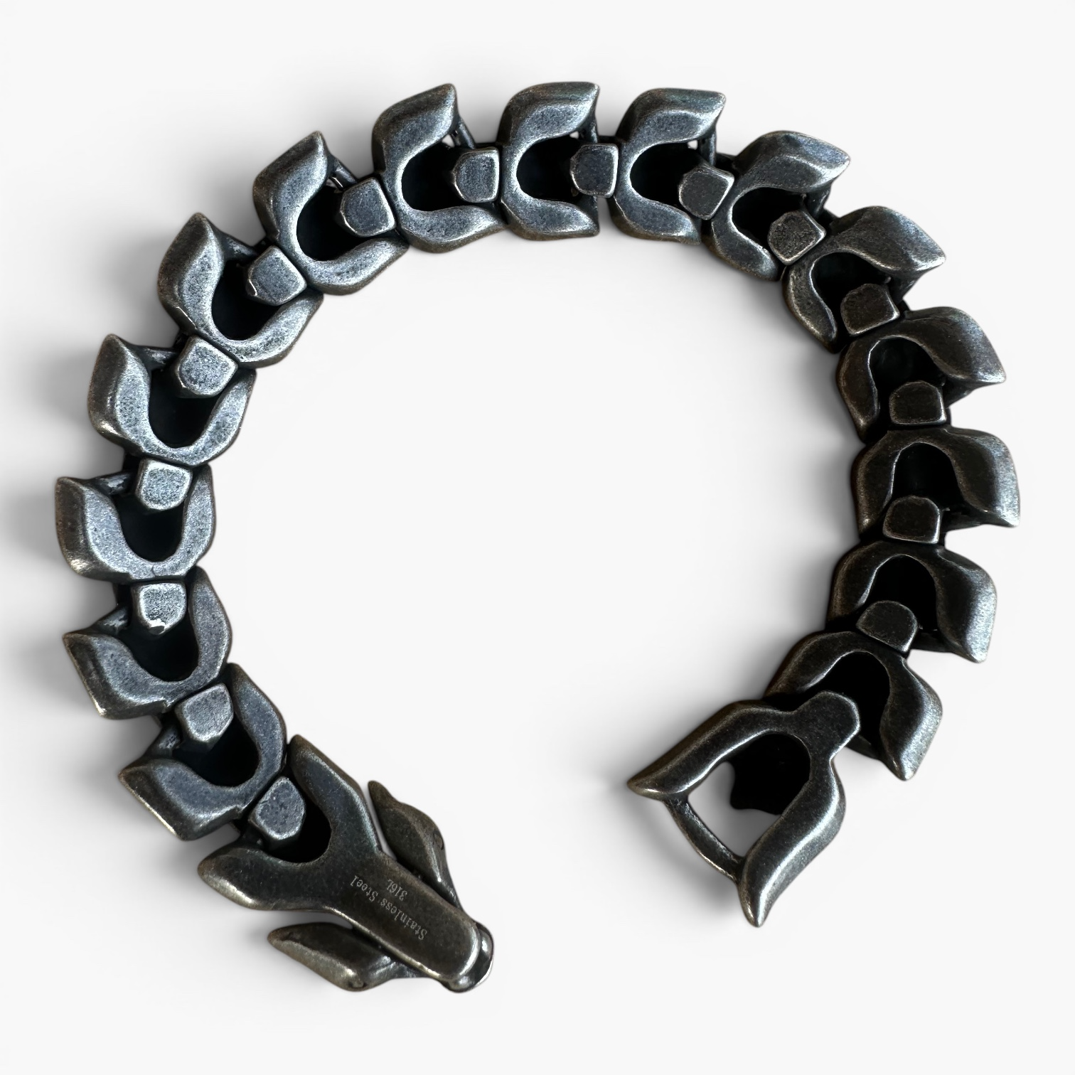 Pulsera de Acero Inoxidable 316 con Dragón Vikingo – Diseño Robusto de 15 mm