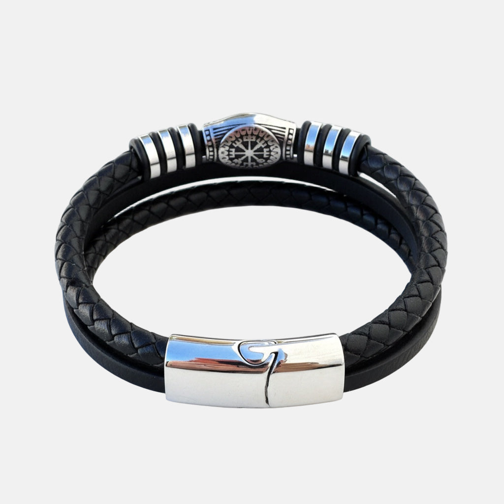 Pulsera con Brújula  Vegvísiry Runas Antiguas