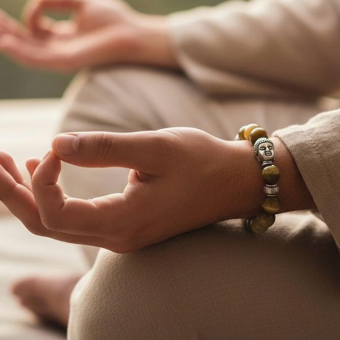 Pulsera de Ojo de Gato con Dije de Buda – Protección y Equilibrio