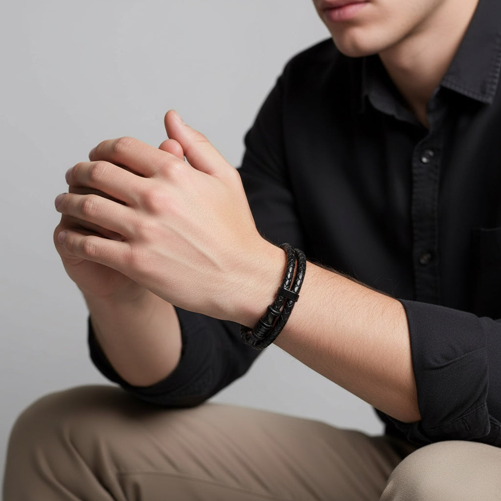 Pulsera de Piel Moderna y Elegante: Estilo que Acompaña Cada Ocasión