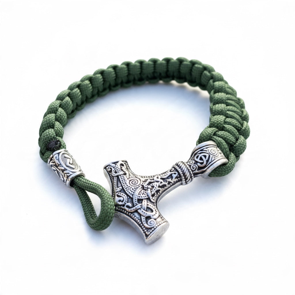 Pulsera Mjölnir de Estilo Vikingo | Amuleto de Poder y Valentía (Copia)