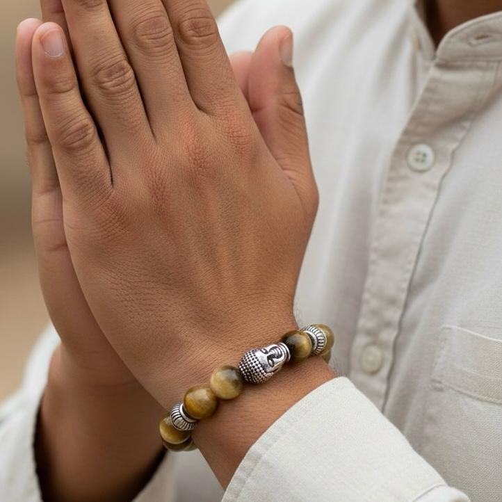 Pulsera de Ojo de Gato con Dije de Buda – Protección y Equilibrio