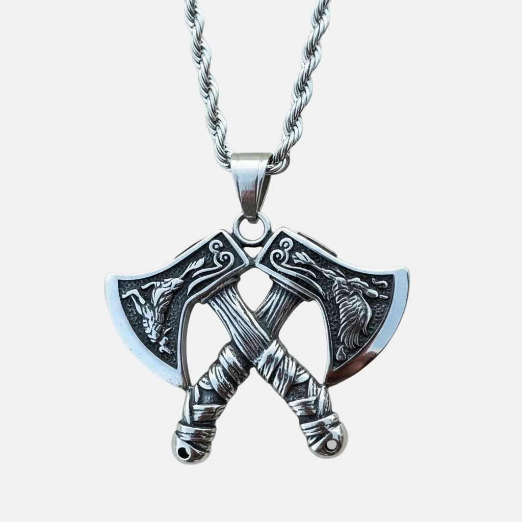 Collar hachas – Fuerza, Historia y Estilo en una Pieza
