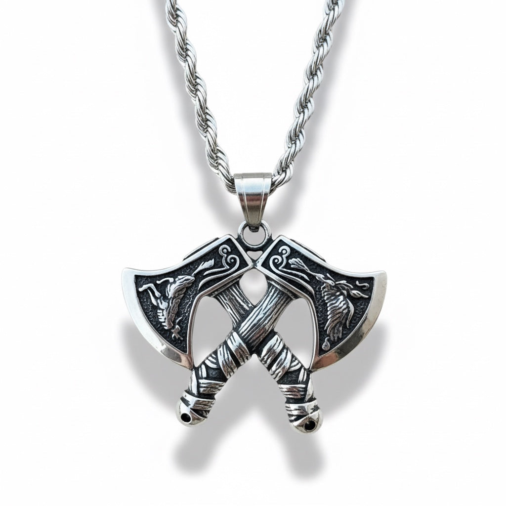 Collar hachas – Fuerza, Historia y Estilo en una Pieza