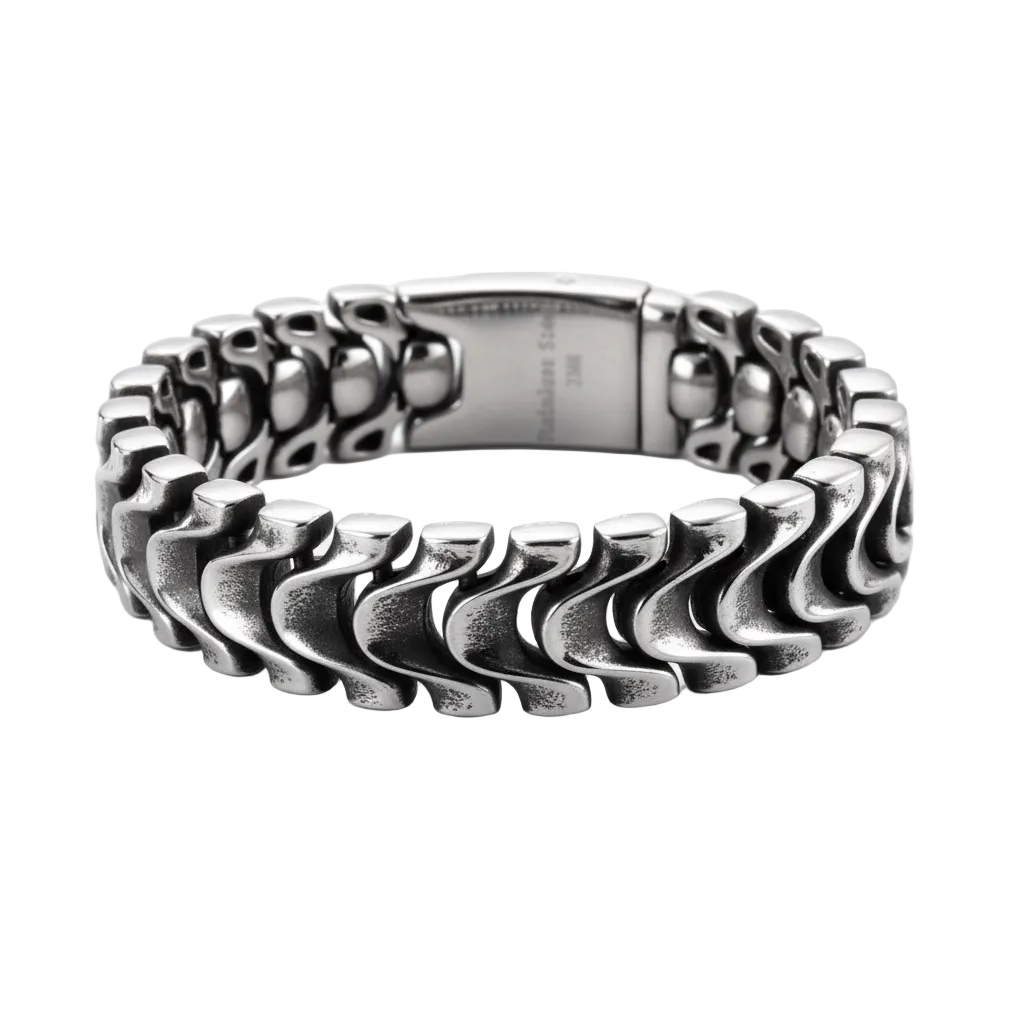 Pulsera Nórdica de Acero – Estilo Vikingo