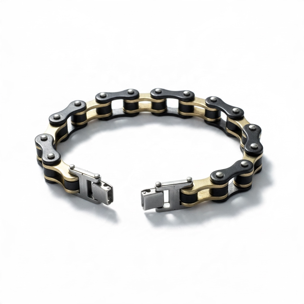 Pulsera estilo cadena de moto en acero robusto – 12 mm (Copia)
