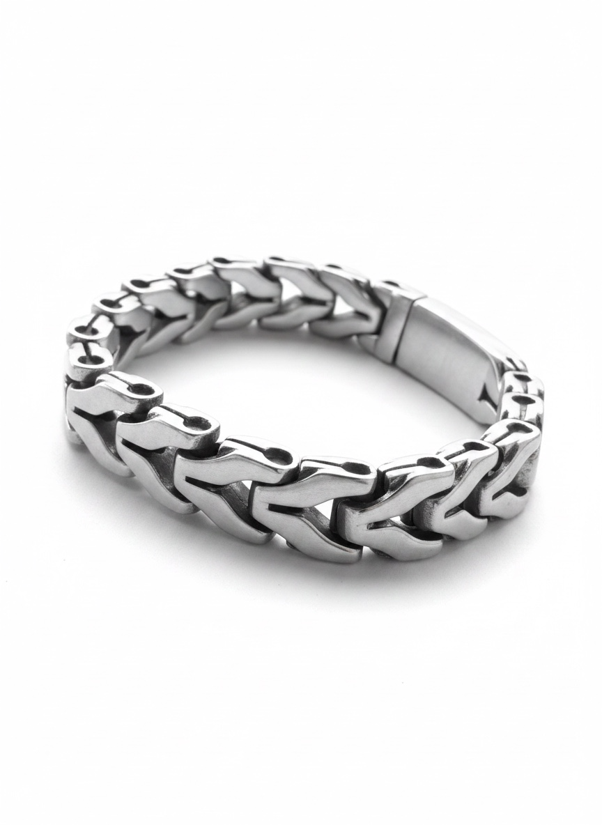 Pulsera de Acero de Eslabones Modernos de 12 mm