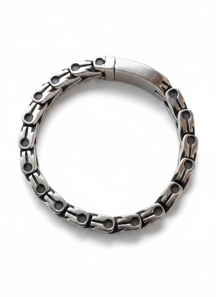 Pulsera de Acero de Eslabones Modernos de 12 mm