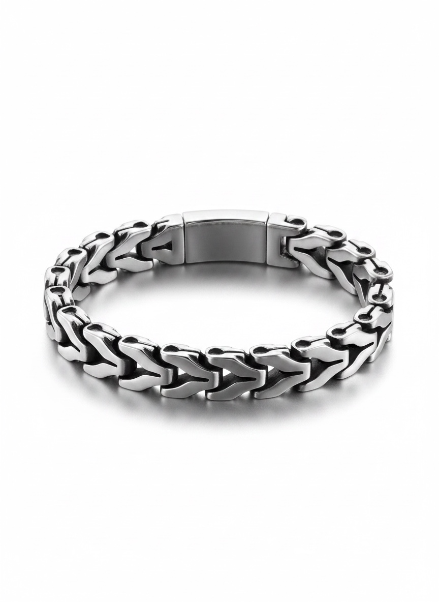 Pulsera de Acero de Eslabones Modernos de 12 mm