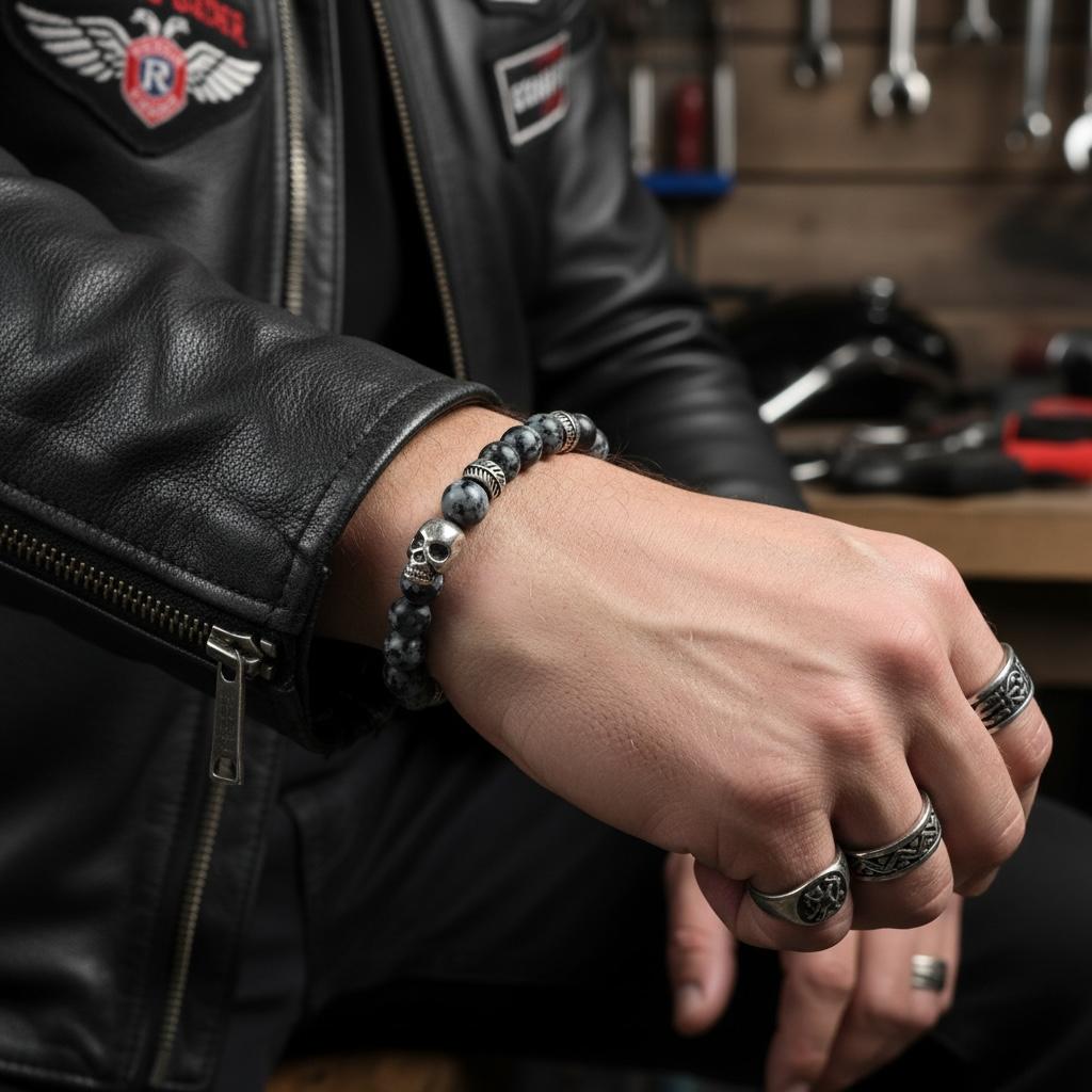 Pulsera de Obsidiana Nevada Protección, Estilo y Energía en una Sola Pieza