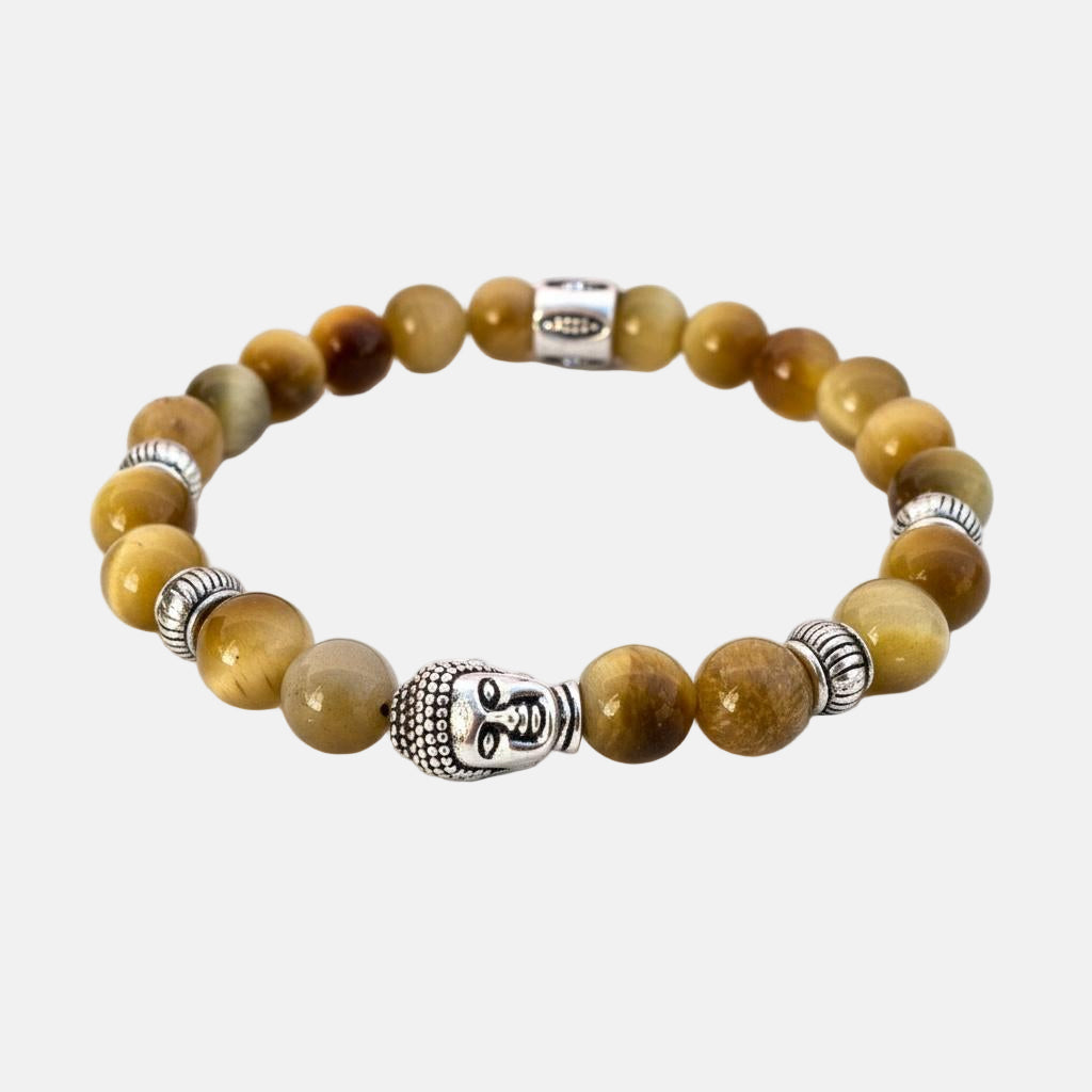 Pulsera de Ojo de Gato con Dije de Buda – Protección y Equilibrio