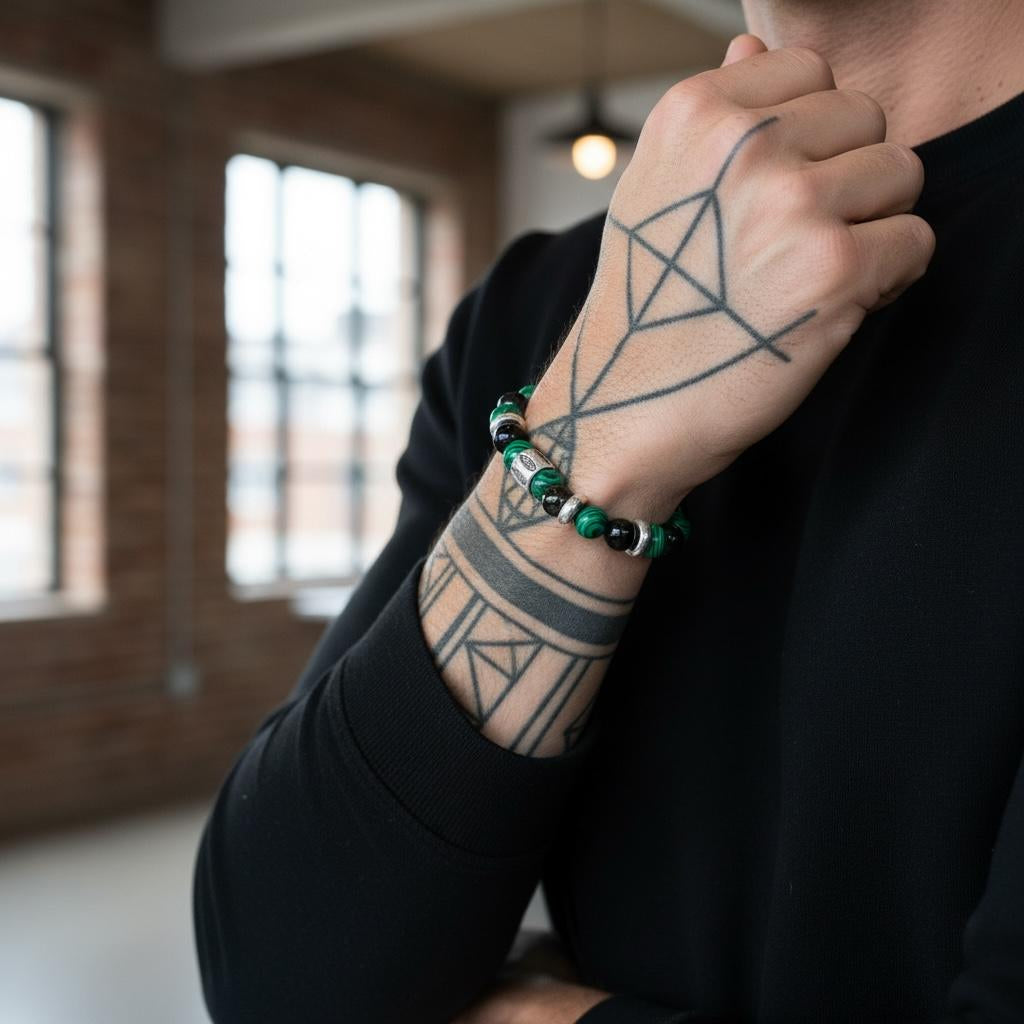 Pulsera de Malaquita y Ojo de Tigre – Energía, Equilibrio y Protección