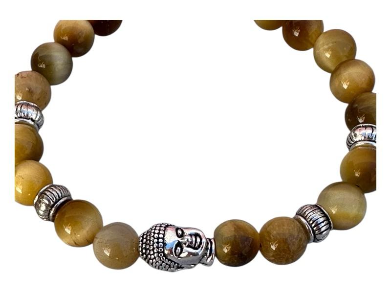 Pulsera de Ojo de Gato con Dije de Buda – Protección y Equilibrio