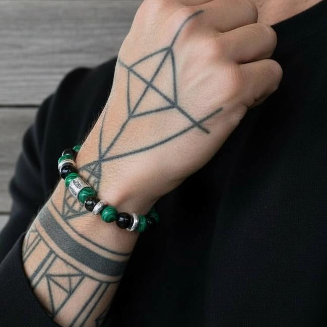 Pulsera de Malaquita y Ojo de Tigre – Energía, Equilibrio y Protección