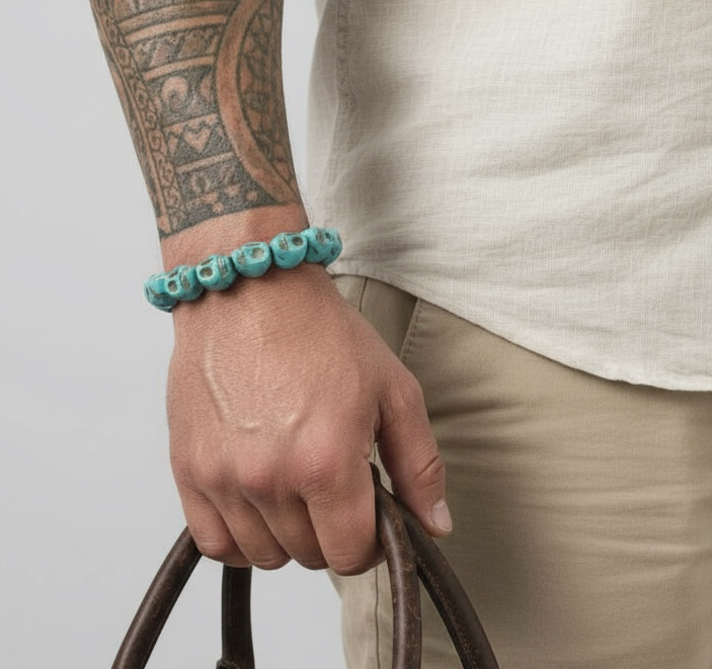 Pulsera de Calaveras  – Estilo Libre y Rebelde - Turquesa