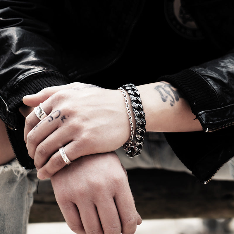 Pulsera de Cobre con Eslabones Cubanos Grabados de 12 mm