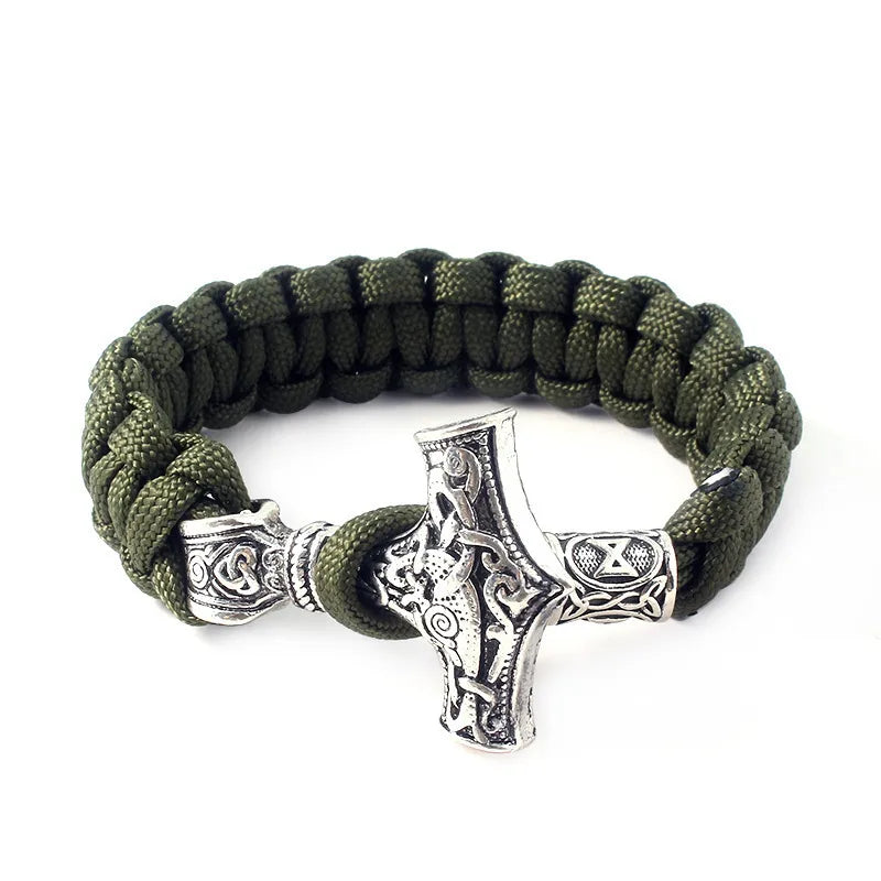 Pulsera Mjölnir de Estilo Vikingo | Amuleto de Poder y Valentía