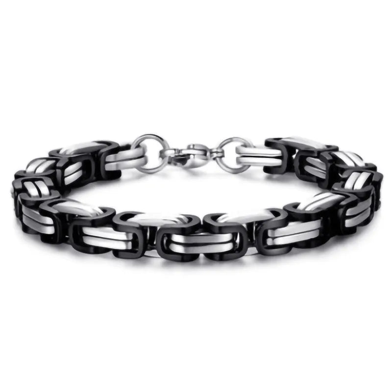 Pulsera Moderna y Elegante de Acero de Titanio – Diseño Bicolor