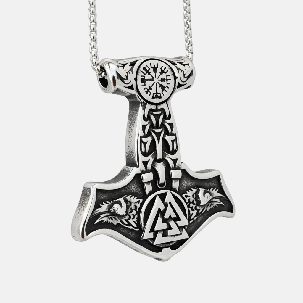 Collar Martillo de Thor en Acero – Fuerza y Espíritu Vikingo