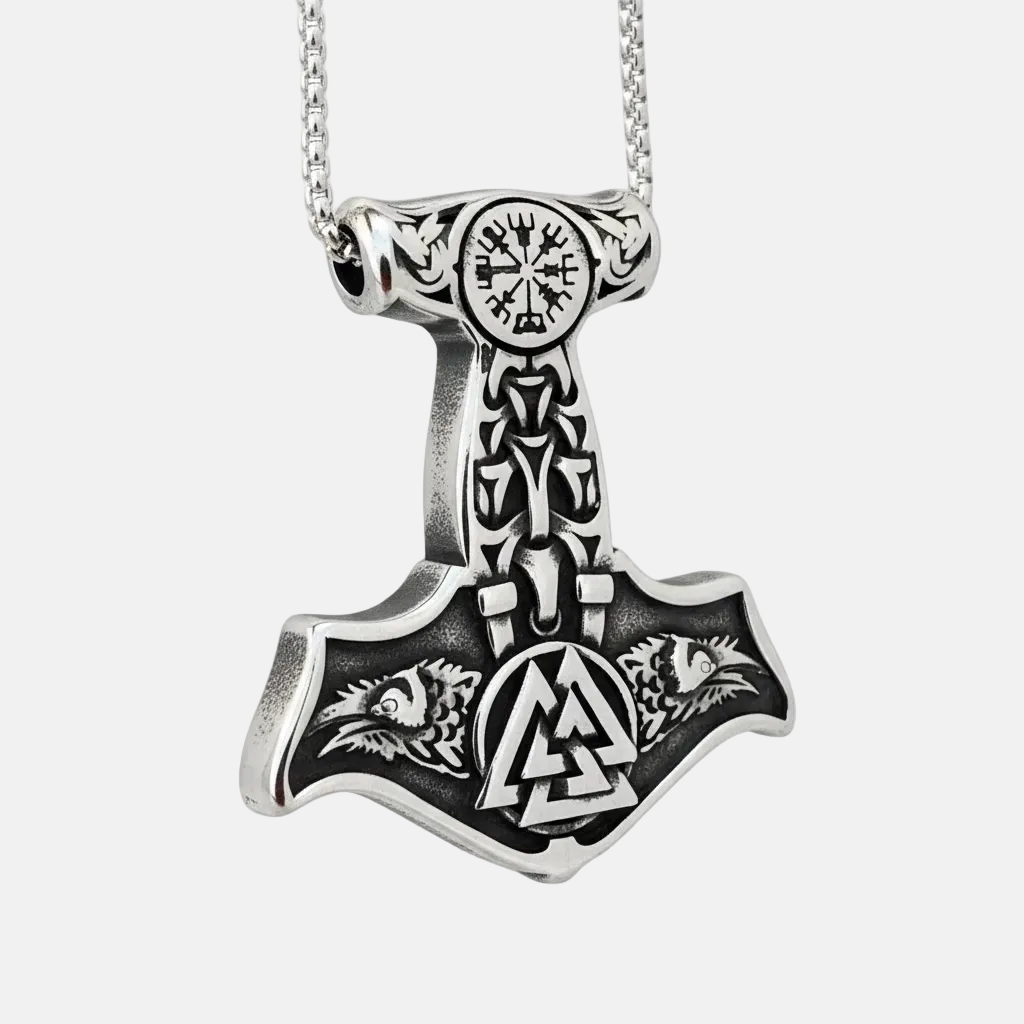 Collar Martillo de Thor en Acero – Fuerza y Espíritu Vikingo