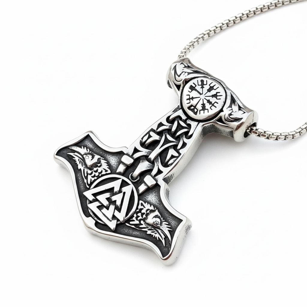 Collar Martillo de Thor en Acero – Fuerza y Espíritu Vikingo