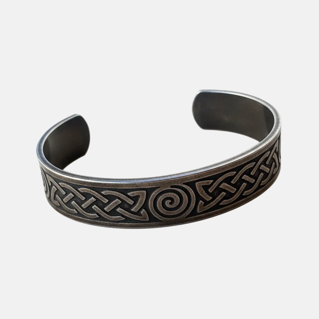 Pulsera Vikinga de Acero de Titanio – Fuerza y Espíritu Ancestral