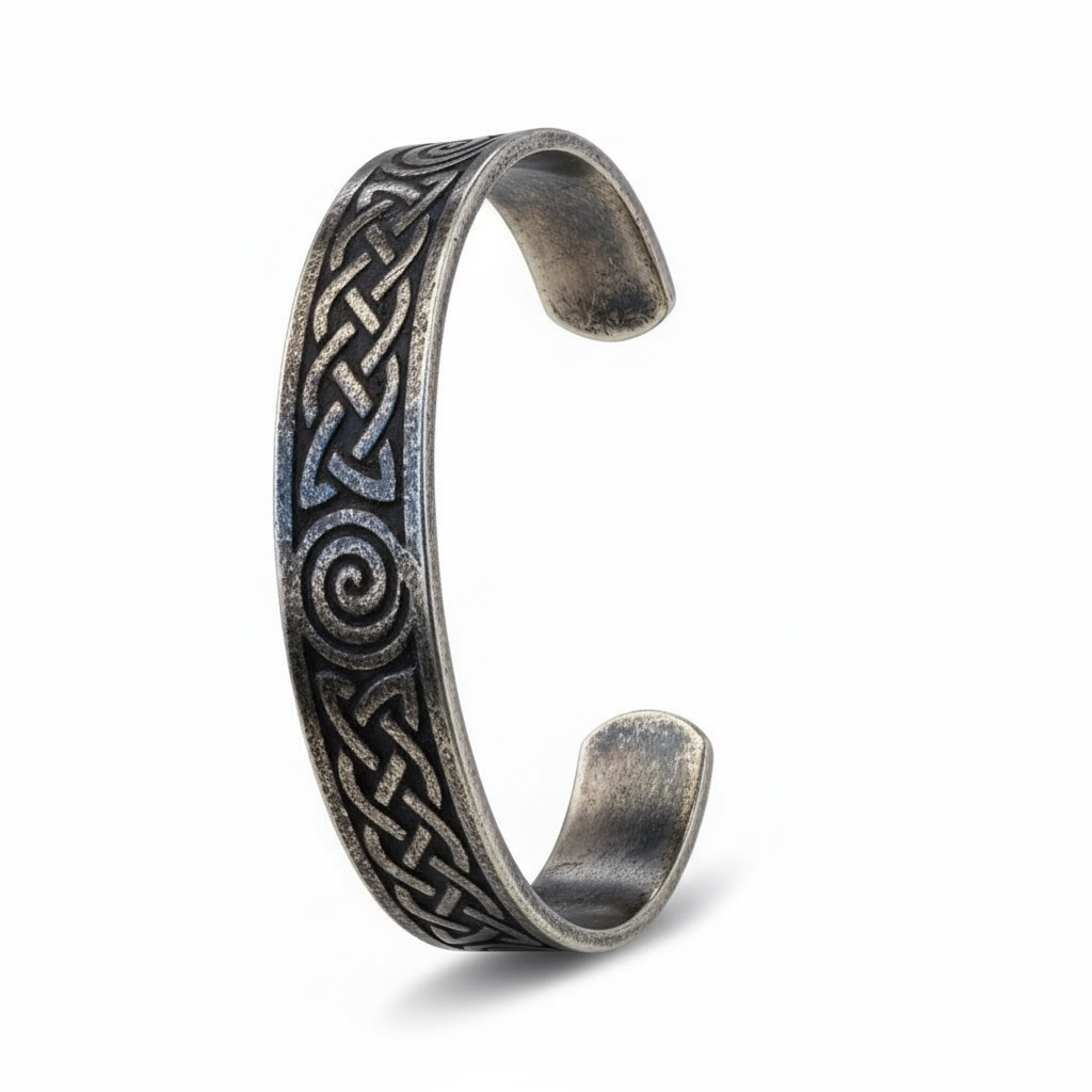 Pulsera Vikinga de Acero de Titanio – Fuerza y Espíritu Ancestral
