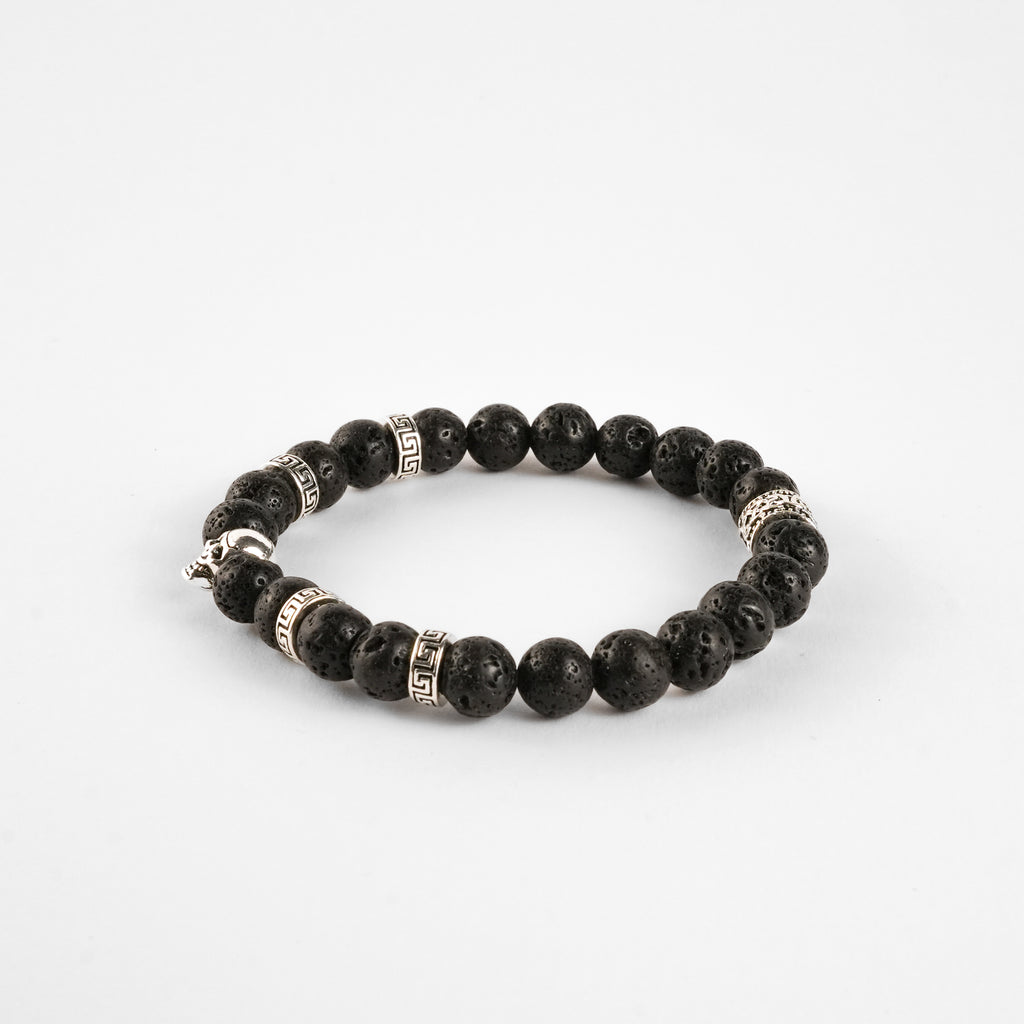 Pulsera de Lava Volcánica con Calavera – Energía y Estilo en Cada Detalle